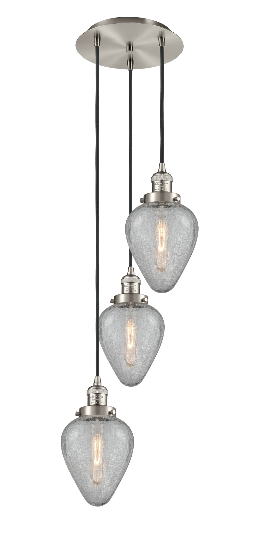 Innovations Lighting Geneseo 6" Multi Pendant - Brushed Satin Nickel Pendants Innovations Lighting Clear Crackled ; Glass Type: Crackled  