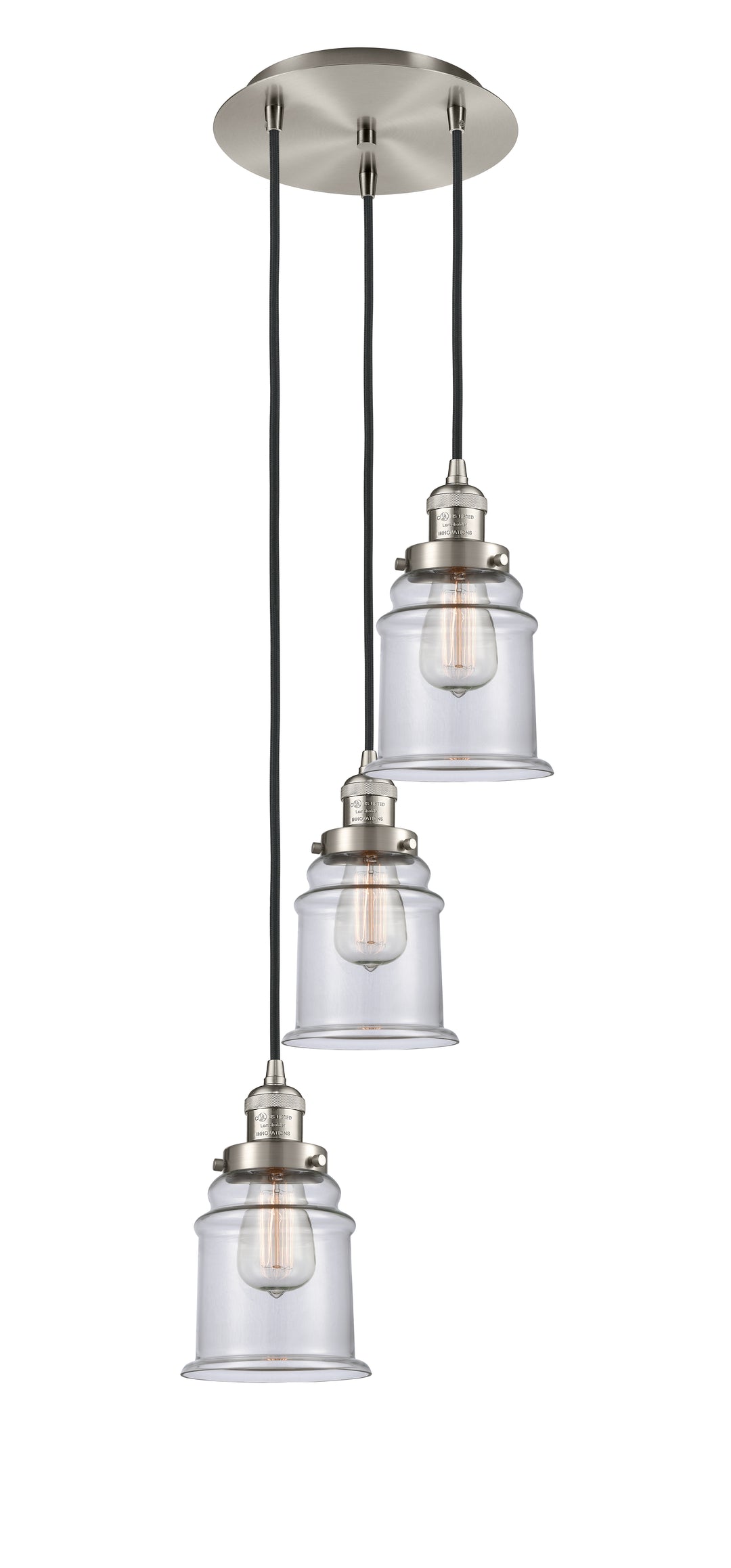 Innovations Lighting Canton 6" Multi Pendant Pendants Innovations Lighting Brushed Satin Nickel Clear ; Glass Type: Transparent 