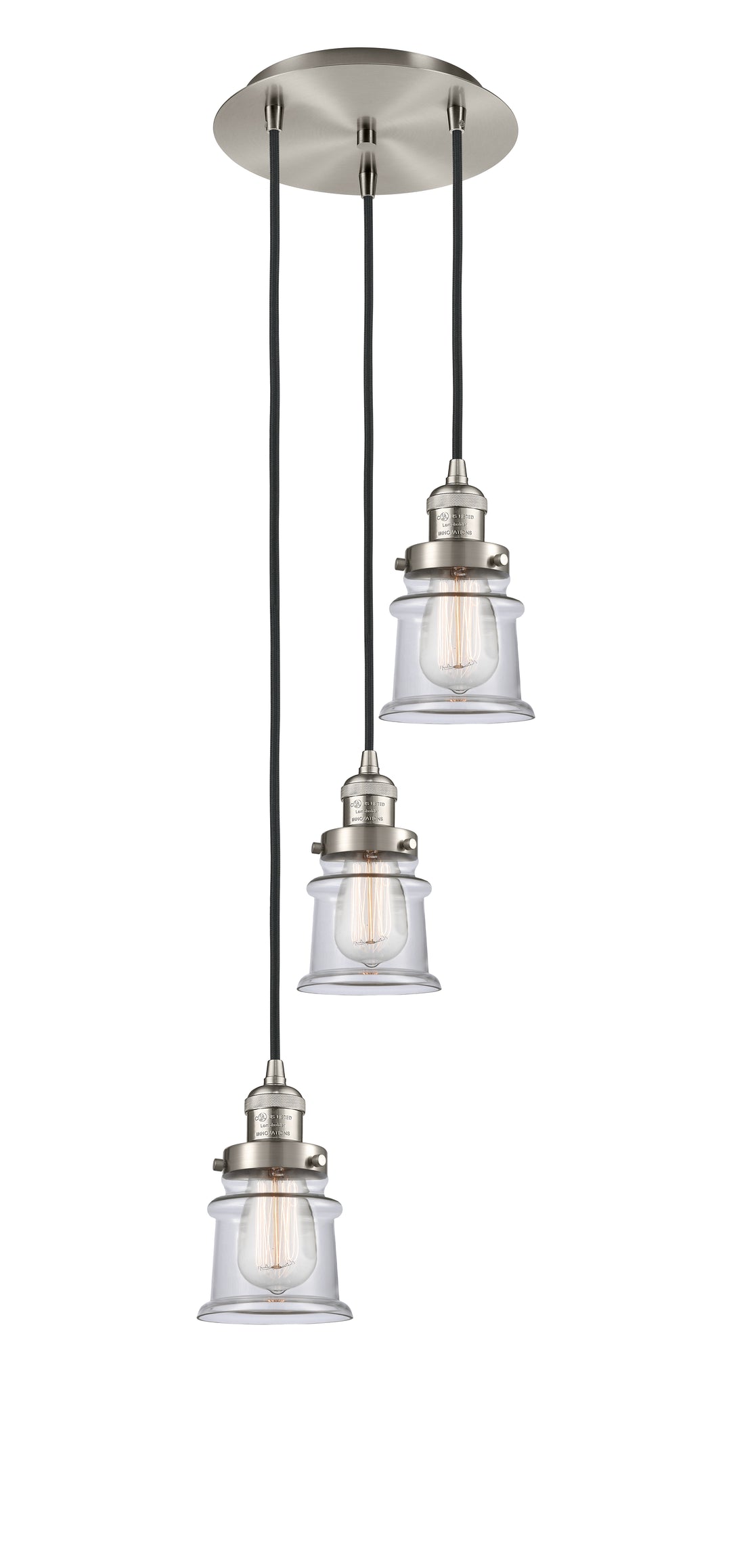 Innovations Lighting Canton 5" Multi Pendant Pendants Innovations Lighting Brushed Satin Nickel Clear ; Glass Type: Transparent 