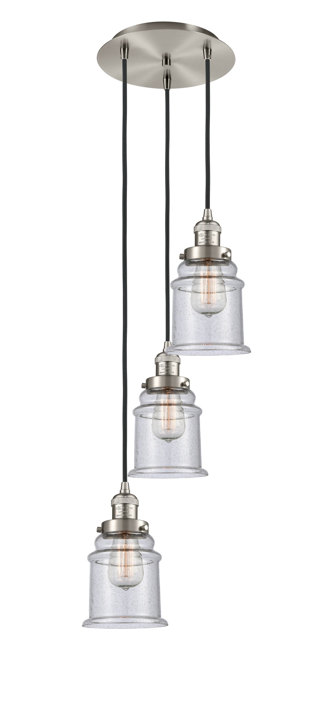 Innovations Lighting Canton 6" Multi Pendant Pendants Innovations Lighting Brushed Satin Nickel Seedy ; Glass Type: Seedy 