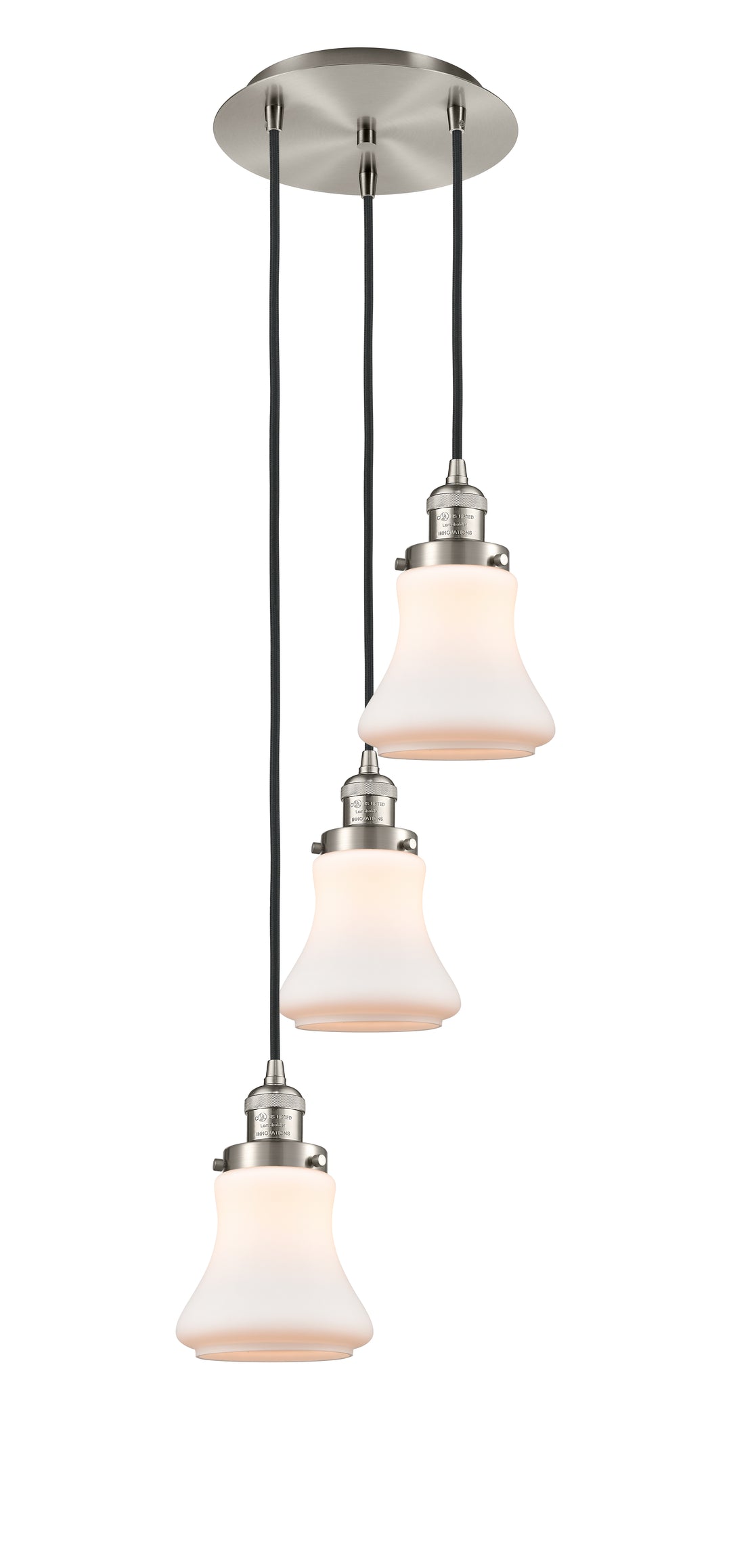 Innovations Lighting Bellmont 6" Multi Pendant Pendants Innovations Lighting Brushed Satin Nickel Matte White ; Glass Type: Frosted 