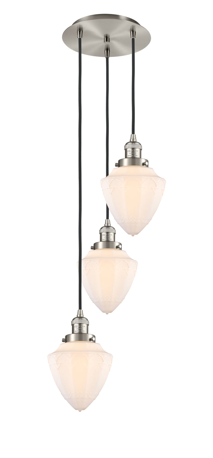 Innovations Lighting Bullet 7" Multi Pendant Pendants Innovations Lighting Brushed Satin Nickel Matte White ; Glass Type: Frosted 