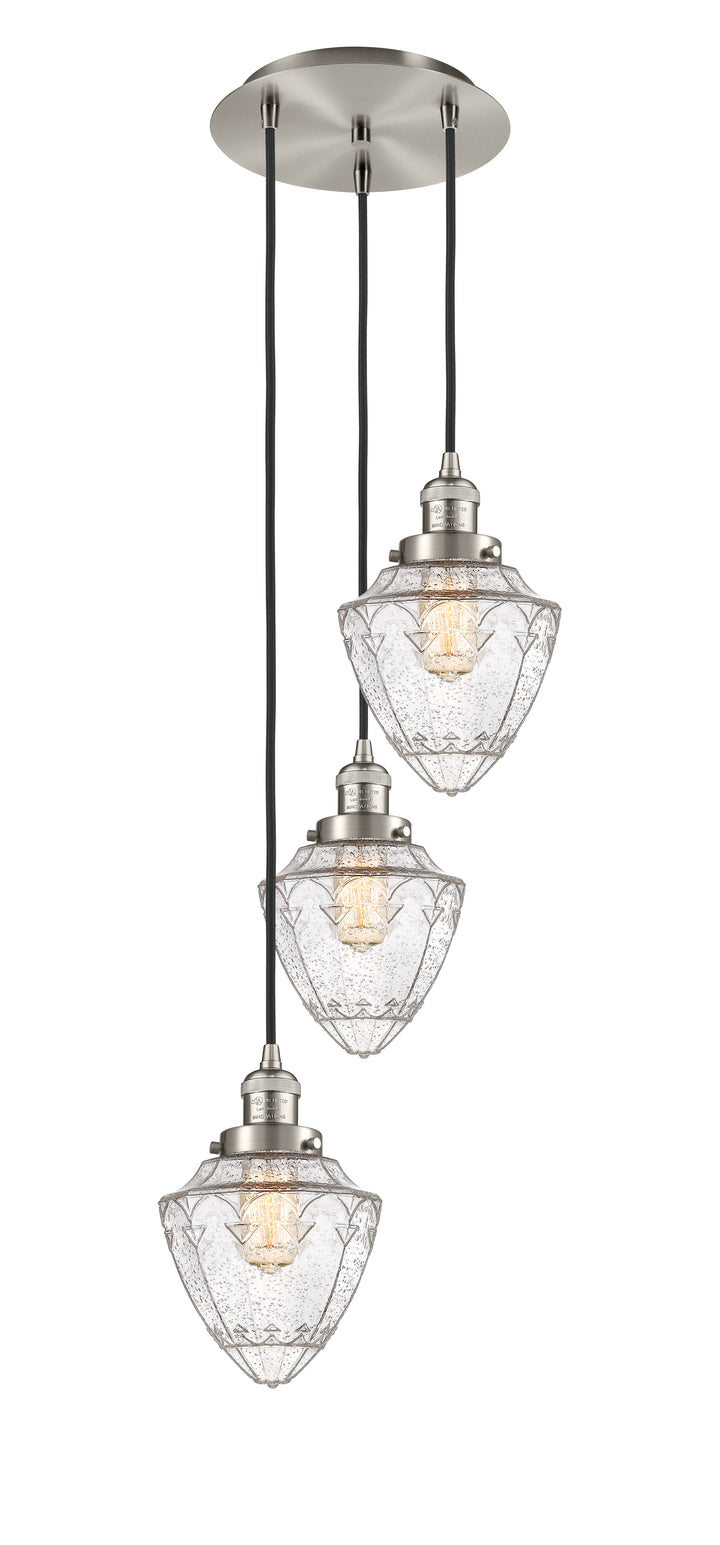 Innovations Lighting Bullet 7" Multi Pendant Pendants Innovations Lighting Brushed Satin Nickel Seedy ; Glass Type: Seeded 