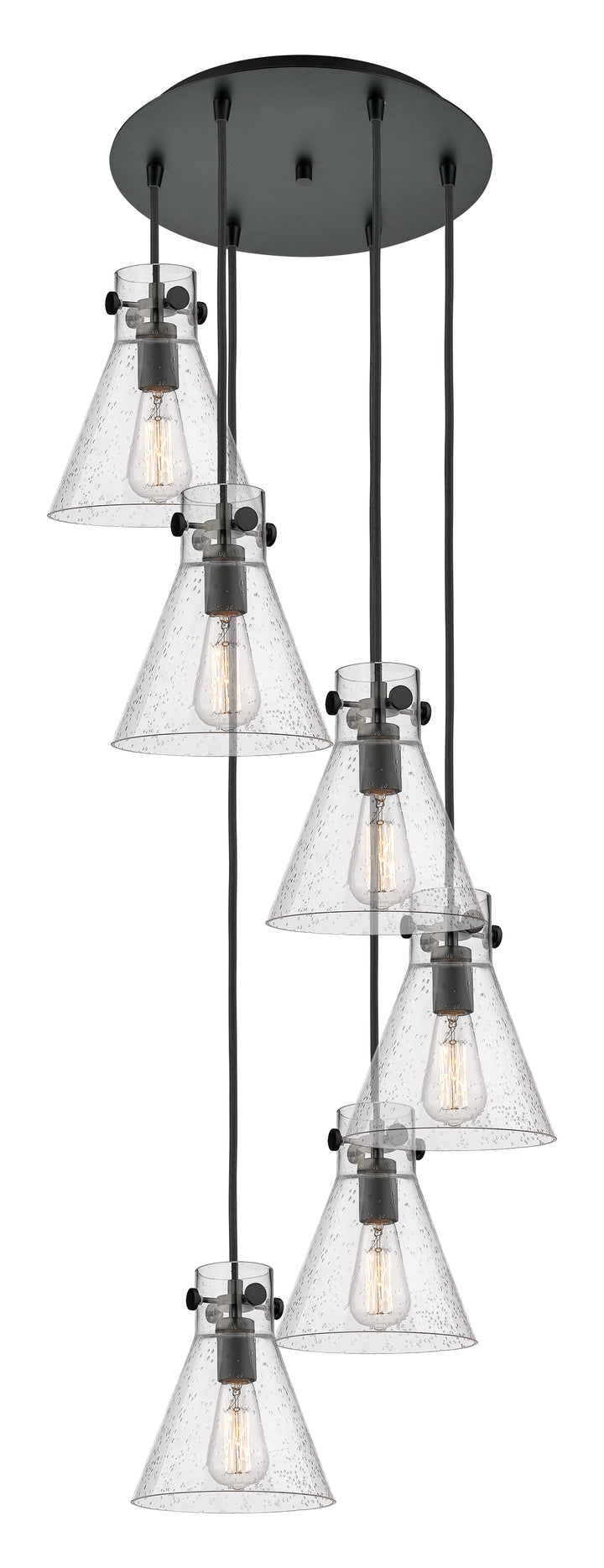 Innovations Lighting Newton Cone 8" Multi Pendant - Matte Black Pendants Innovations Lighting   