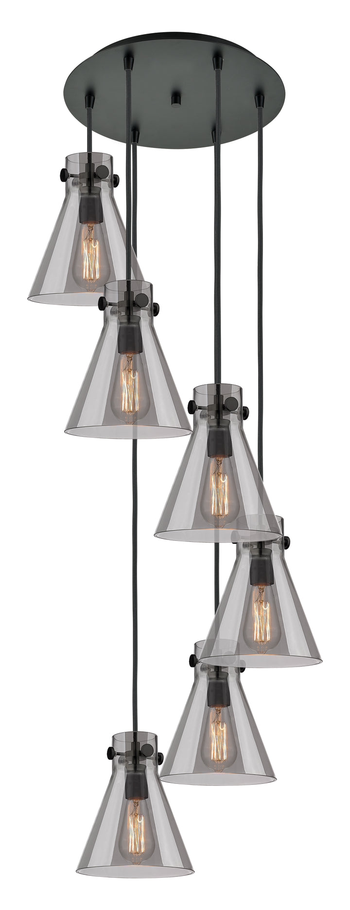 Innovations Lighting Newton Cone 8" Multi Pendant - Matte Black Pendants Innovations Lighting   