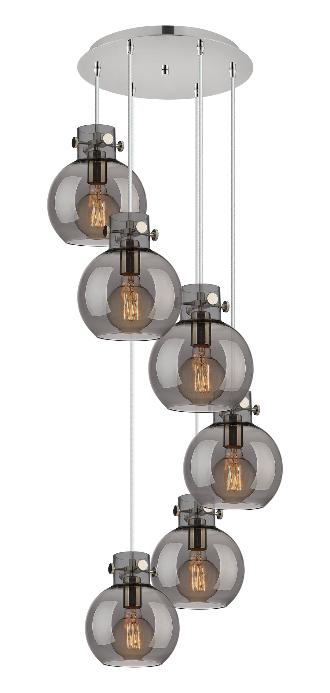 Innovations Lighting Newton Sphere 8" Multi Pendant - Polished Nickel Pendants Innovations Lighting   