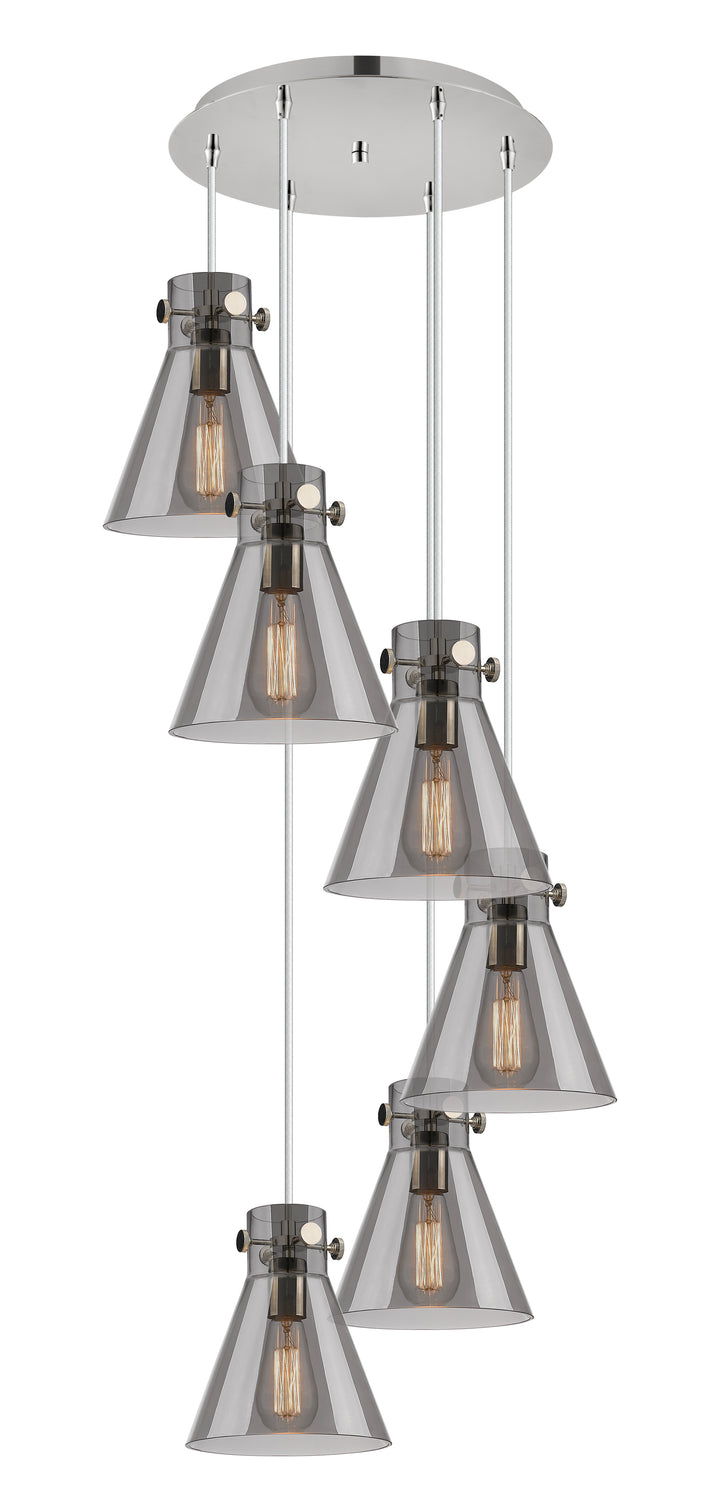 Innovations Lighting Newton Cone 8" Multi Pendant - Polished Nickel Pendants Innovations Lighting   