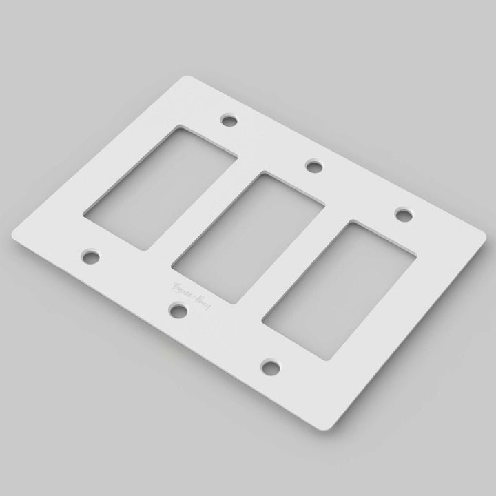 Buster + Punch Wall Plates l Polycarbonate Wall Plates Buster + Punch White - Polycarbonate 3 Gang 