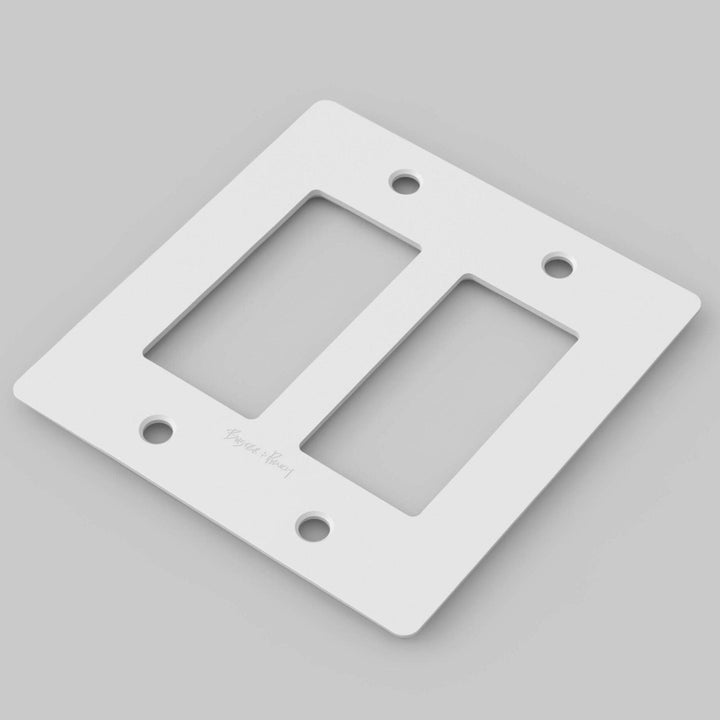 Buster + Punch Wall Plates l Polycarbonate Wall Plates Buster + Punch White - Polycarbonate 2 Gang 