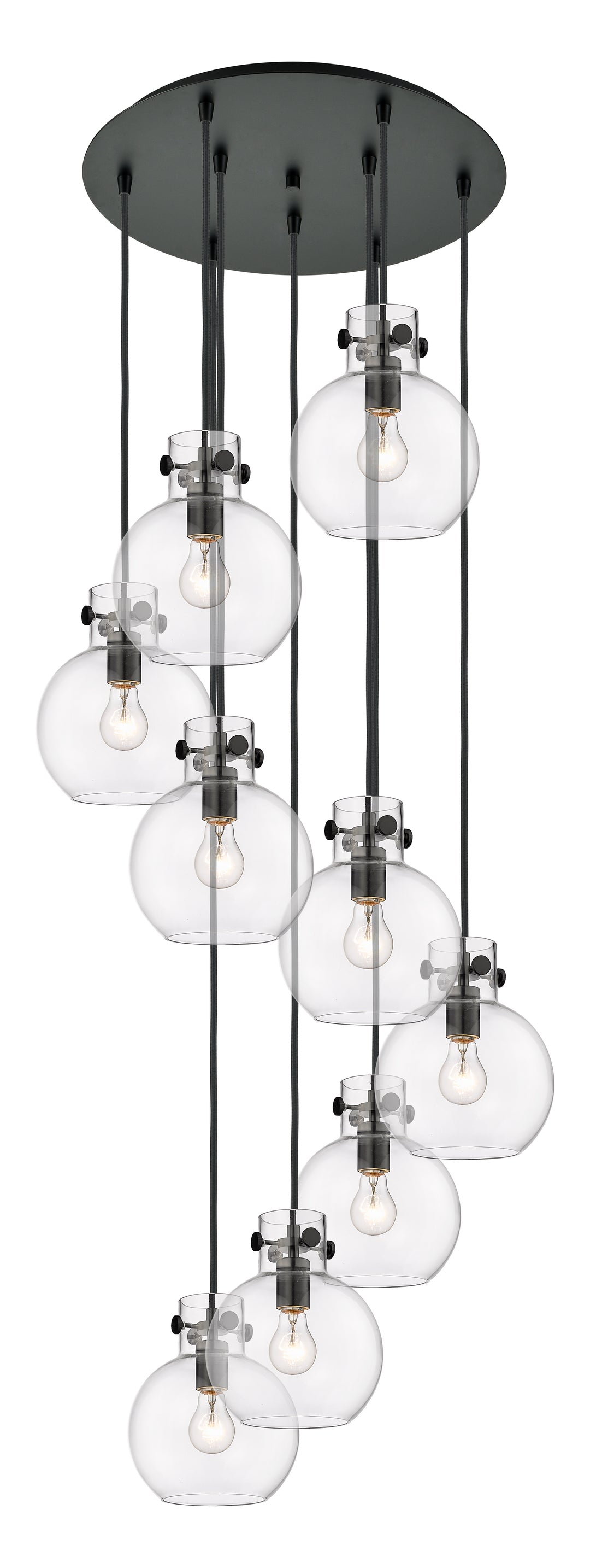 Innovations Lighting Newton Sphere 8" Multi Pendant - Matte Black