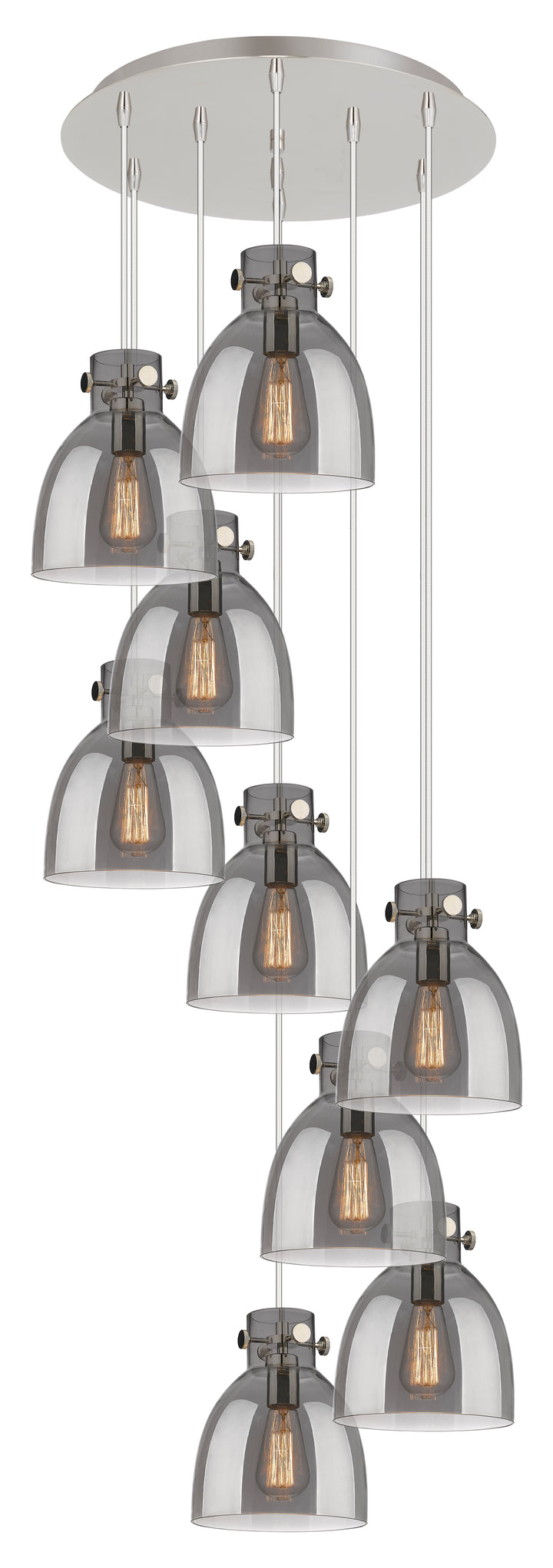 Innovations Lighting Newton Bell 8" Multi Pendant - Polished Nickel Pendants Innovations Lighting   