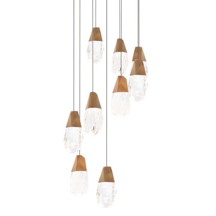 Schonbek Beyond  Martini 9 Light Multi-Light Pendant Pendants Schonbek Beyond Aged Brass OPTIC HAZE 