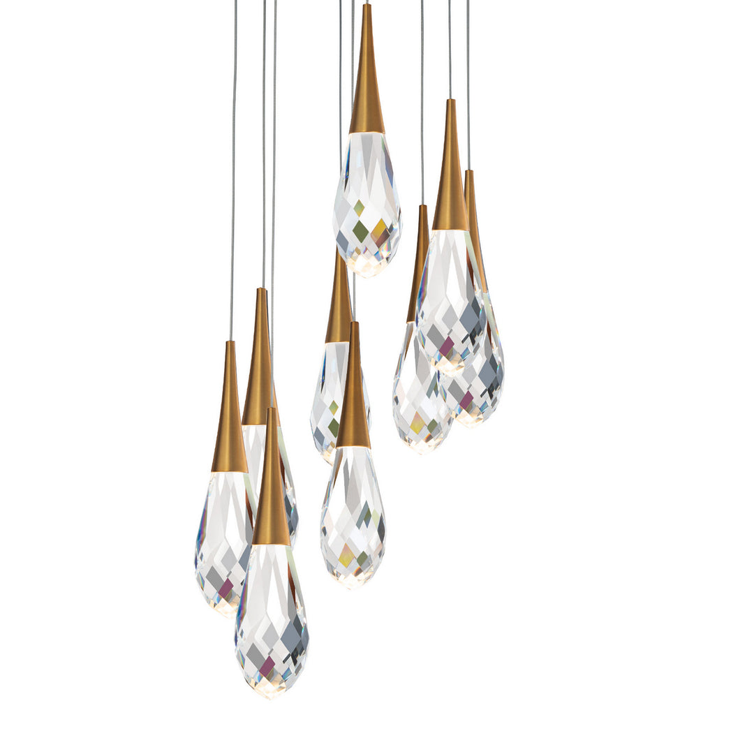 Schonbek Beyond  Hibiscus 9 Light Multi-Light Pendant Pendants Schonbek Beyond Aged Brass OPTIC CRYSTAL 