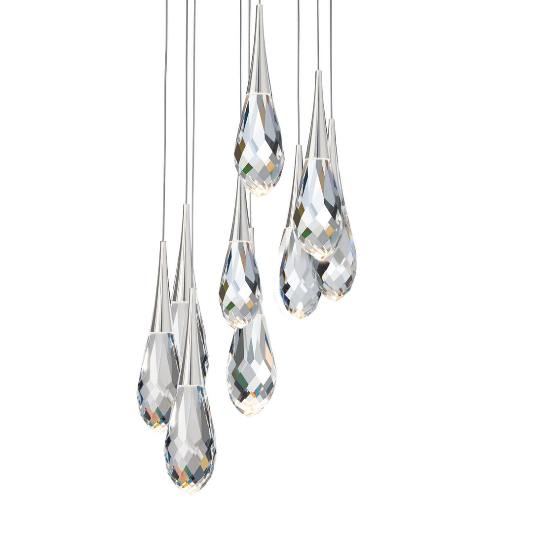 Schonbek Beyond  Hibiscus 9 Light Multi-Light Pendant Pendants Schonbek Beyond Polished Nickel OPTIC CRYSTAL 