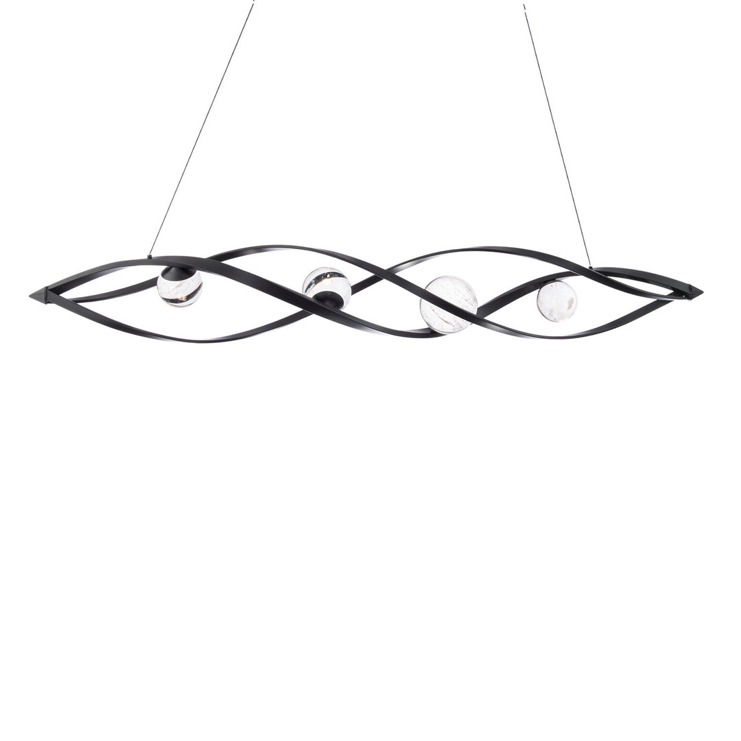 Schonbek Beyond  Slipstream 56in Linear Pendant Pendants Schonbek Beyond Black OPTIC HAZE 