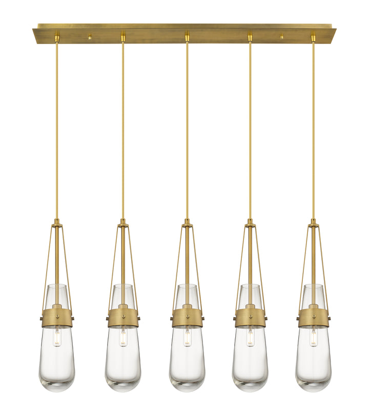 Innovations Lighting Milan 4" Linear Pendant - Brushed Brass Pendants Innovations Lighting Clear ; Glass Type: Clear  