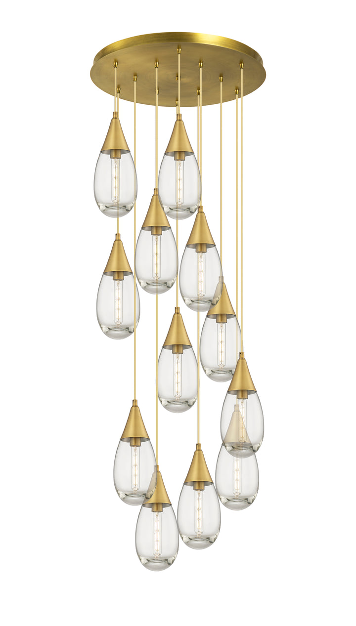 Innovations Lighting Malone 6" Multi Pendant - Brushed Brass Pendants Innovations Lighting Clear ; Glass Type: Clear  