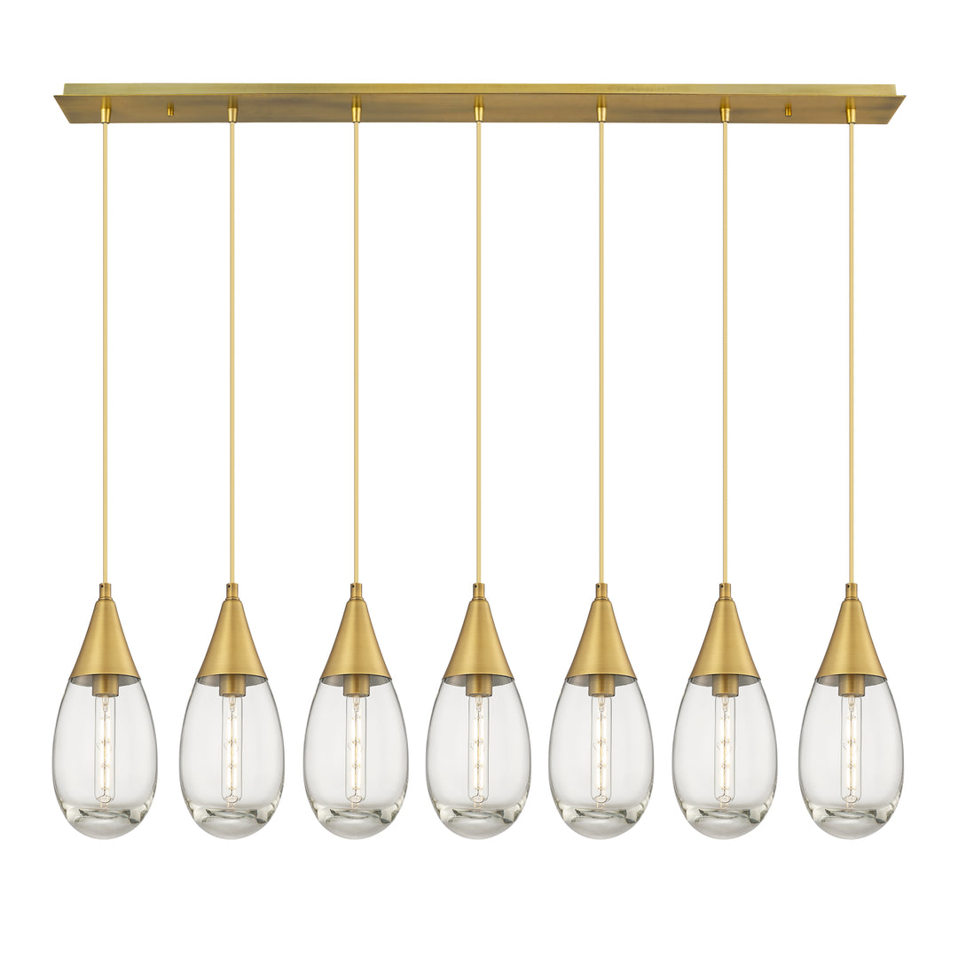 Innovations Lighting Malone 6" Linear Pendant - Brushed Brass Pendants Innovations Lighting Clear ; Glass Type: Clear  