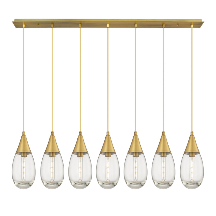 Innovations Lighting Malone 6" Linear Pendant - Brushed Brass Pendants Innovations Lighting Clear ; Glass Type: Clear  