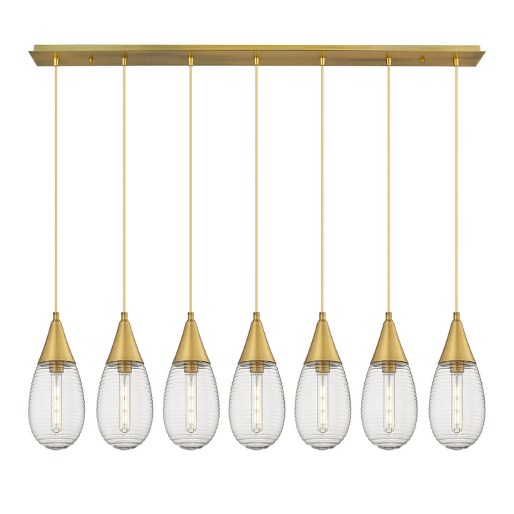 Innovations Lighting Malone 6" Linear Pendant - Brushed Brass Pendants Innovations Lighting Striped Clear ; Glass Type: Clear  