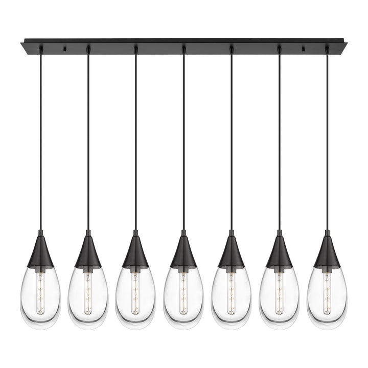 Innovations Lighting Malone 6" Linear Pendant - Matte Black Pendants Innovations Lighting Clear ; Glass Type: Clear  