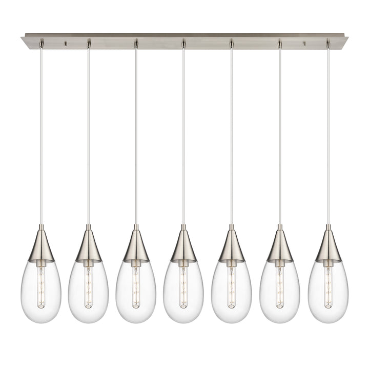 Innovations Lighting Malone 6" Linear Pendant - Brushed Satin Nickel Pendants Innovations Lighting Clear ; Glass Type: Clear  