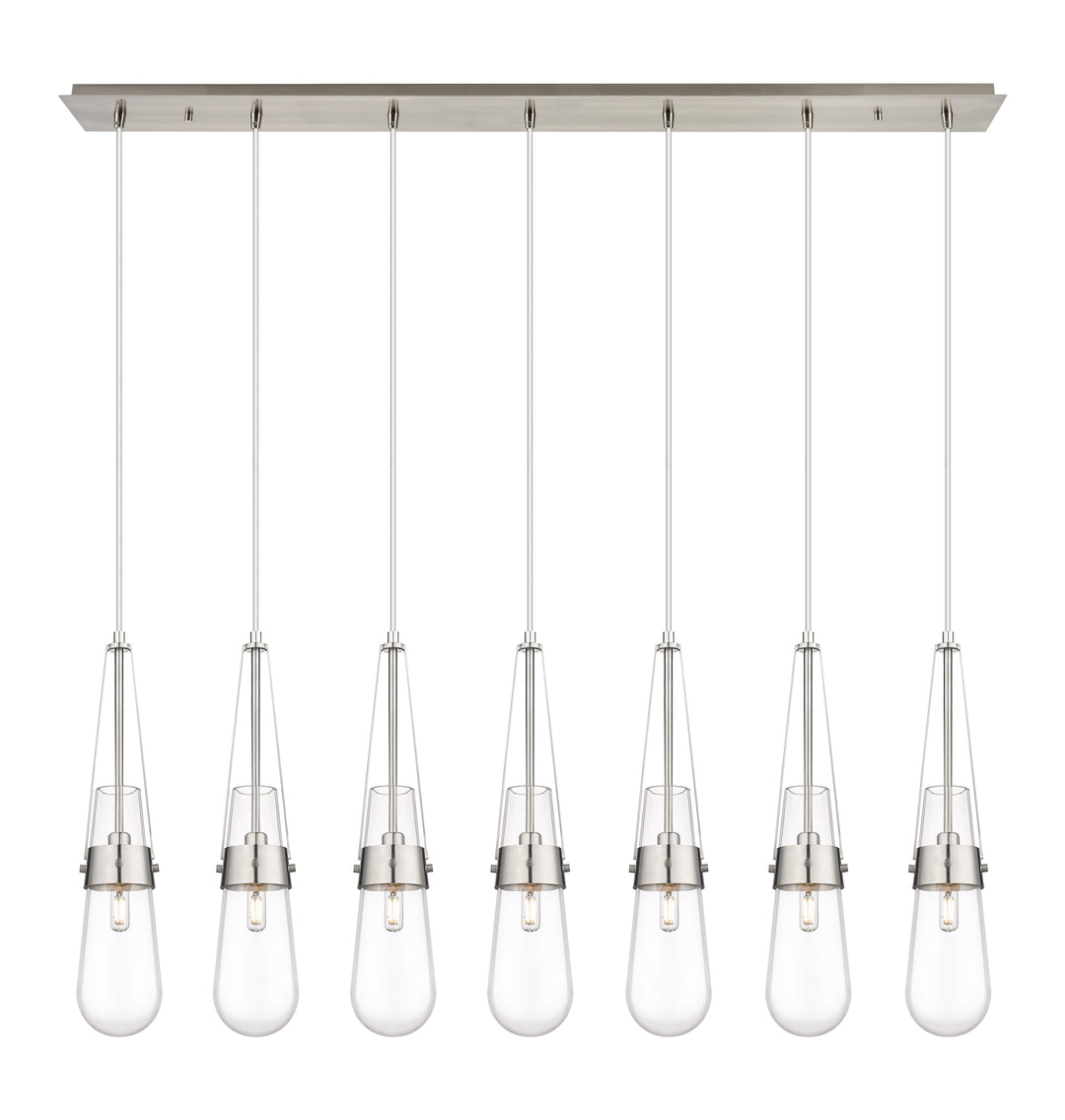 Innovations Lighting Milan 4" Linear Pendant - Brushed Satin Nickel Pendants Innovations Lighting Clear ; Glass Type: Clear  