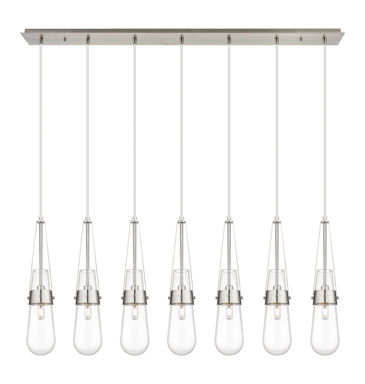 Innovations Lighting Milan 4" Linear Pendant - Brushed Satin Nickel Pendants Innovations Lighting Clear ; Glass Type: Clear  