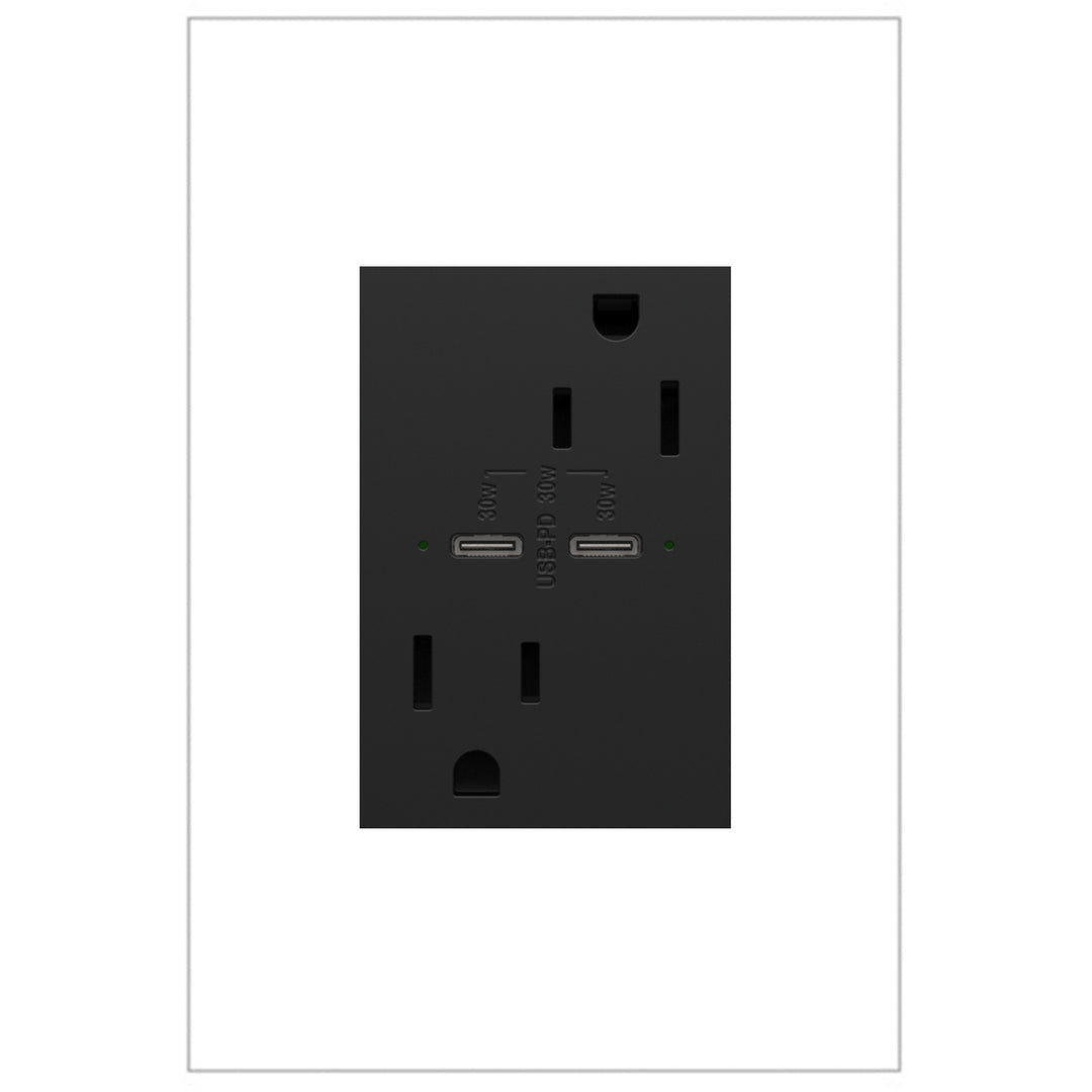 adorne® 15A Tamper-Resistant Ultra-Fast Plus Power Delivery USB Type-C/C Outlet ǀ Legrand