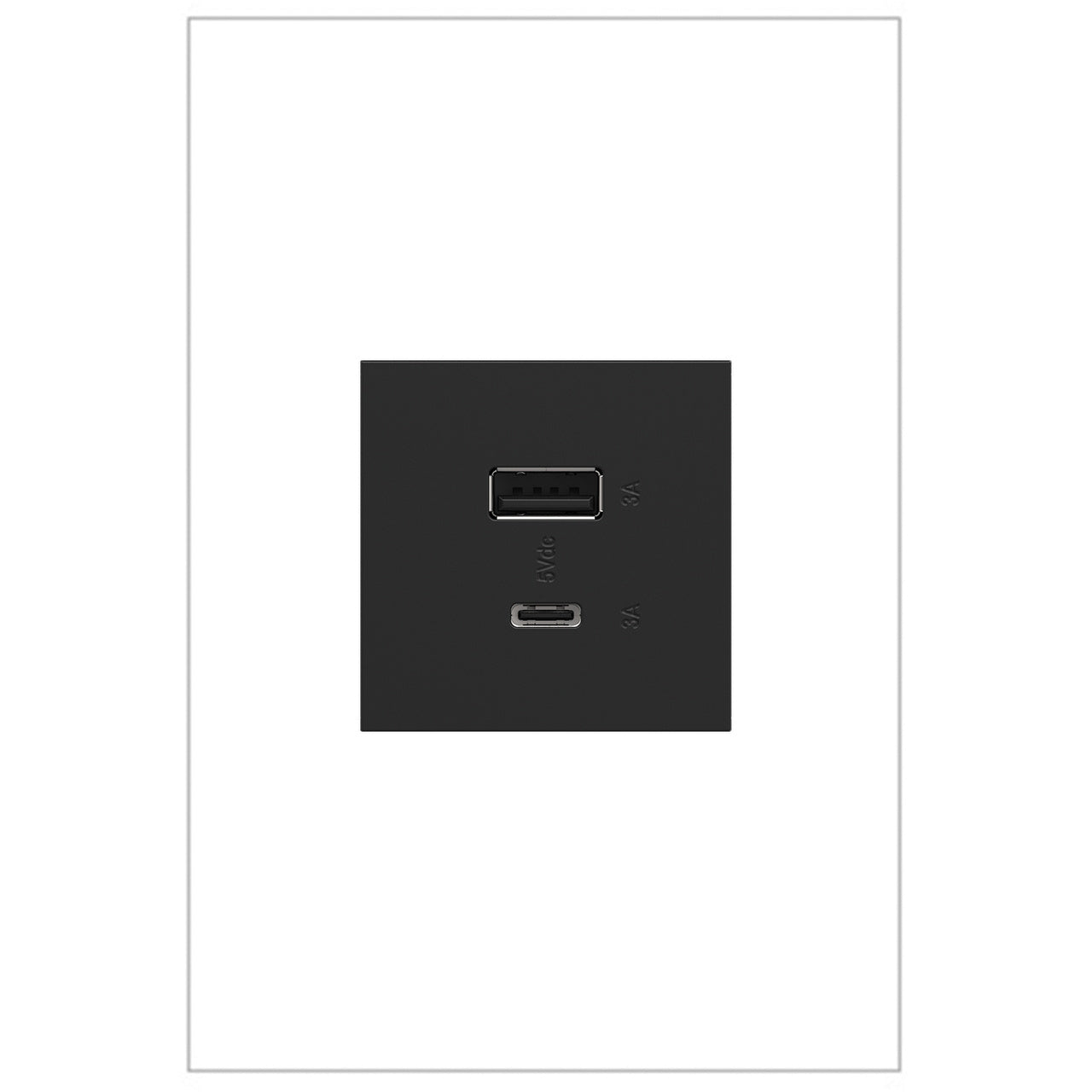 adorne Full-Size, Hybrid USB Outlet, A/C USB Outlet Lighting Controls Legrand Graphite  