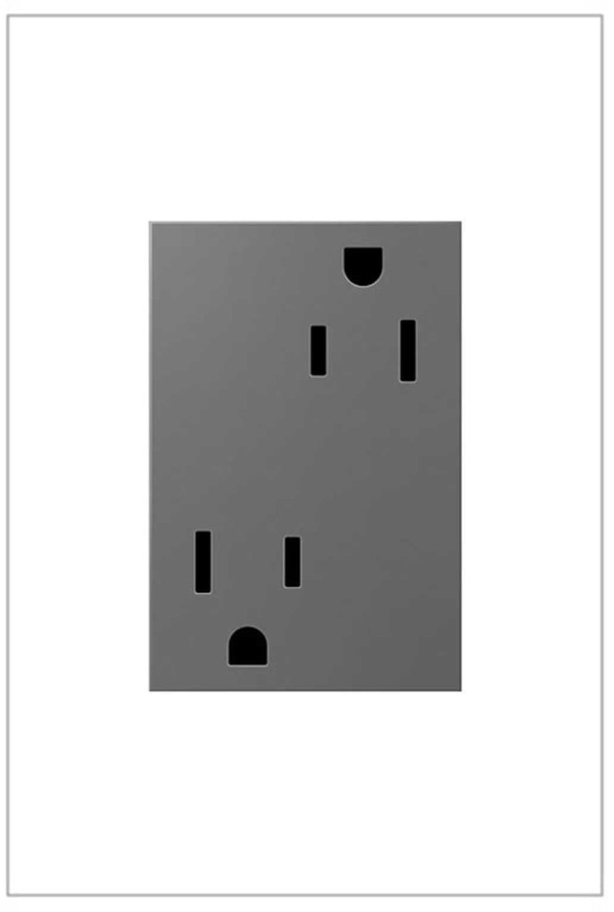 Legrand Tamper-Resistant Outlet, Plus Size, 15A Lighting Controls Legrand Magnesium  