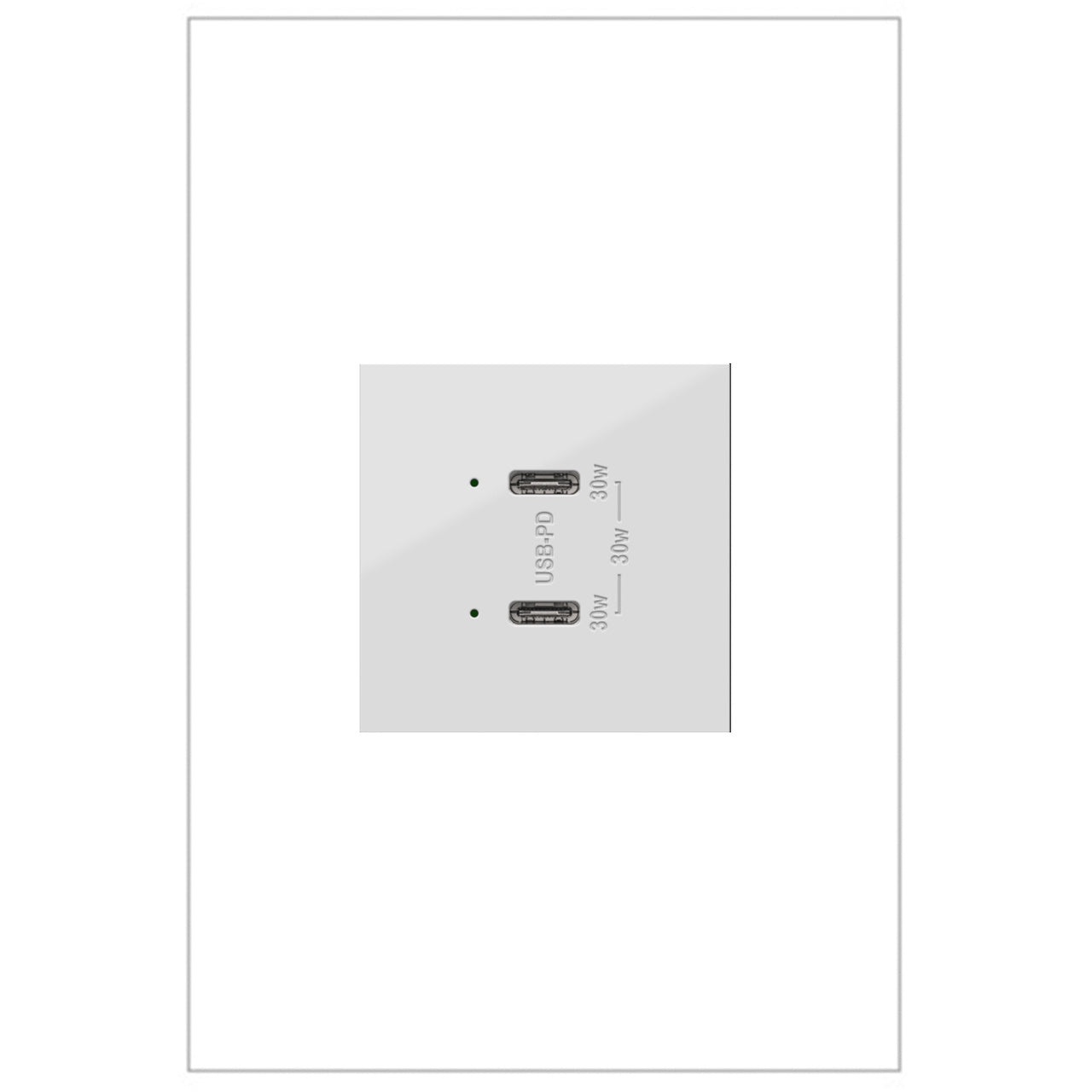 adorne® Ultra-Fast Plus Power Delivery USB Type-C/C Outlet ǀ Legrand Lighting Controls Legrand White  