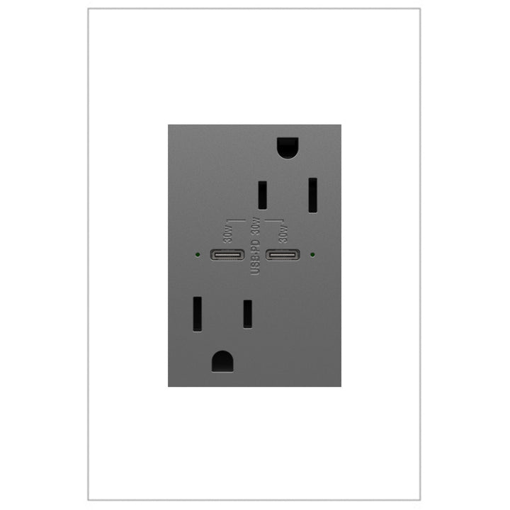 adorne® 15A Tamper-Resistant Ultra-Fast Plus Power Delivery USB Type-C/C Outlet ǀ Legrand