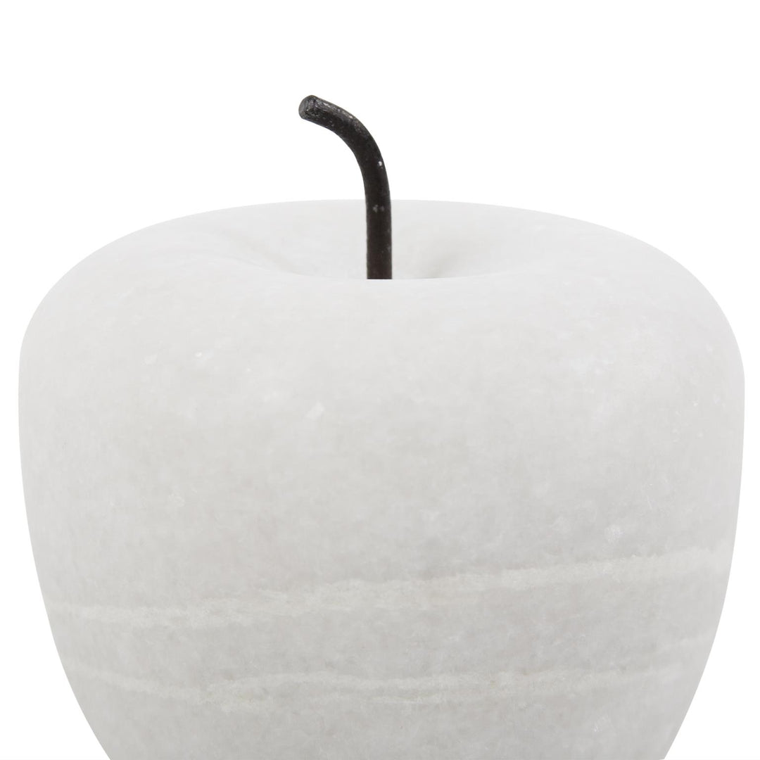 Howard Elliott Collection Newton Apple in White Marble Decorative Accents Howard Elliott Collection   