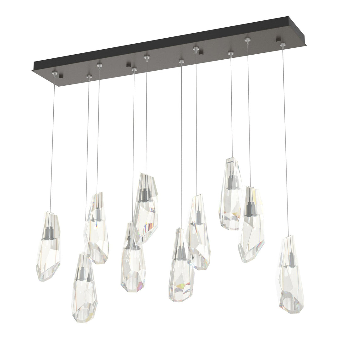 Luma Crystal Rectangular Pendant Pendants Hubbardton Forge Bronze 44.5x8.5x11.5 Crystal