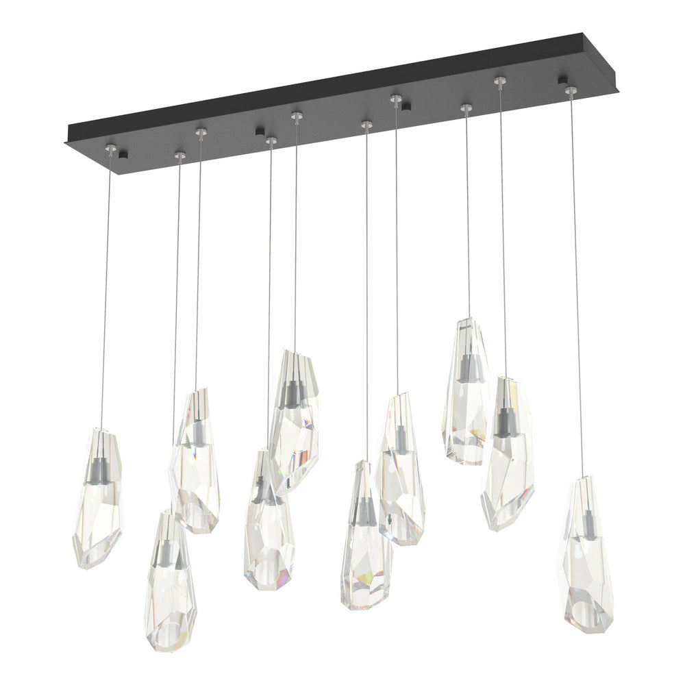 Luma Crystal Rectangular Pendant Pendants Hubbardton Forge Black 44.5x8.5x11.5 Crystal