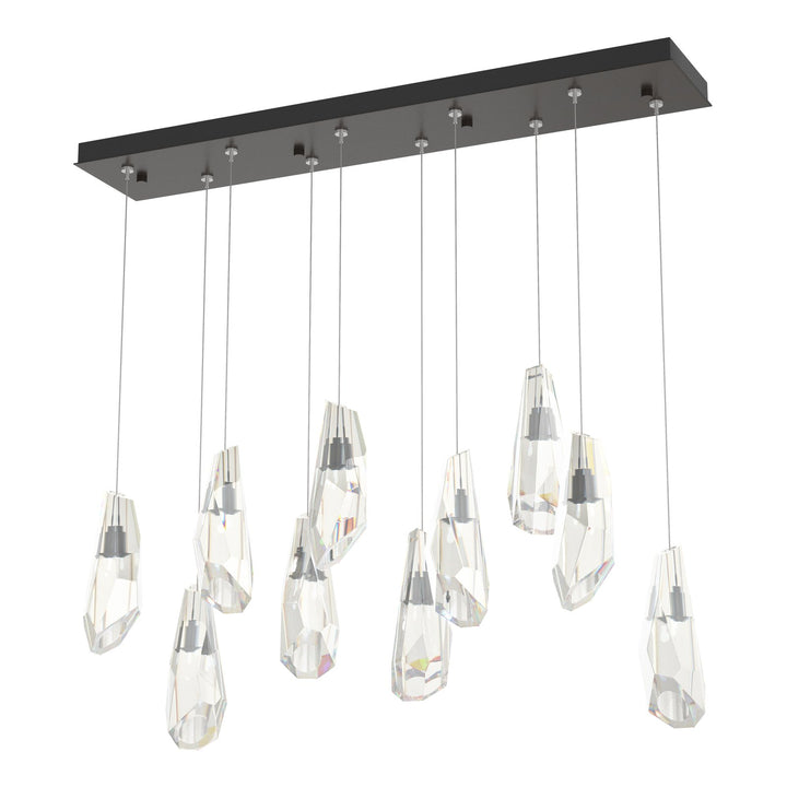 Luma Crystal Rectangular Pendant Pendants Hubbardton Forge Oil Rubbed Bronze 44.5x8.5x11.5 Crystal