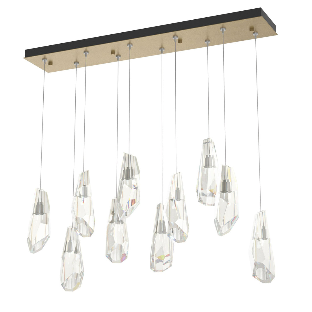 Luma Crystal Rectangular Pendant Pendants Hubbardton Forge Soft Gold 44.5x8.5x11.5 Crystal