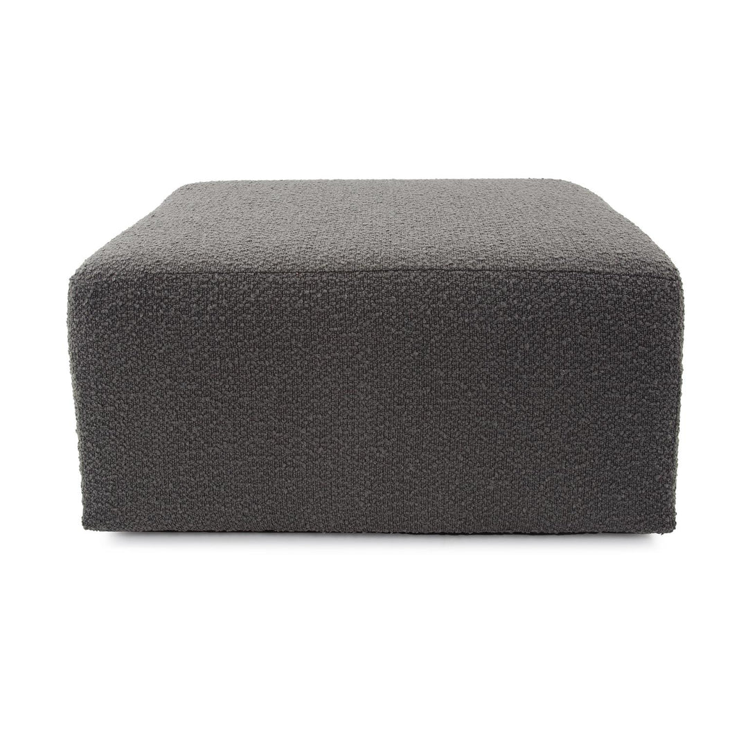 Howard Elliott Collection Universal Square Ottoman Barbet Charcoal Ottomans Howard Elliott Collection   