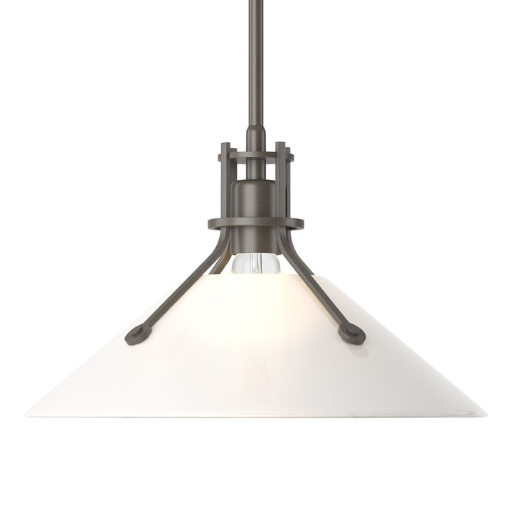 Henry Glass Shade Pendant Pendants Hubbardton Forge Dark Smoke 14.4x8.9 Frosted Glass (FD)