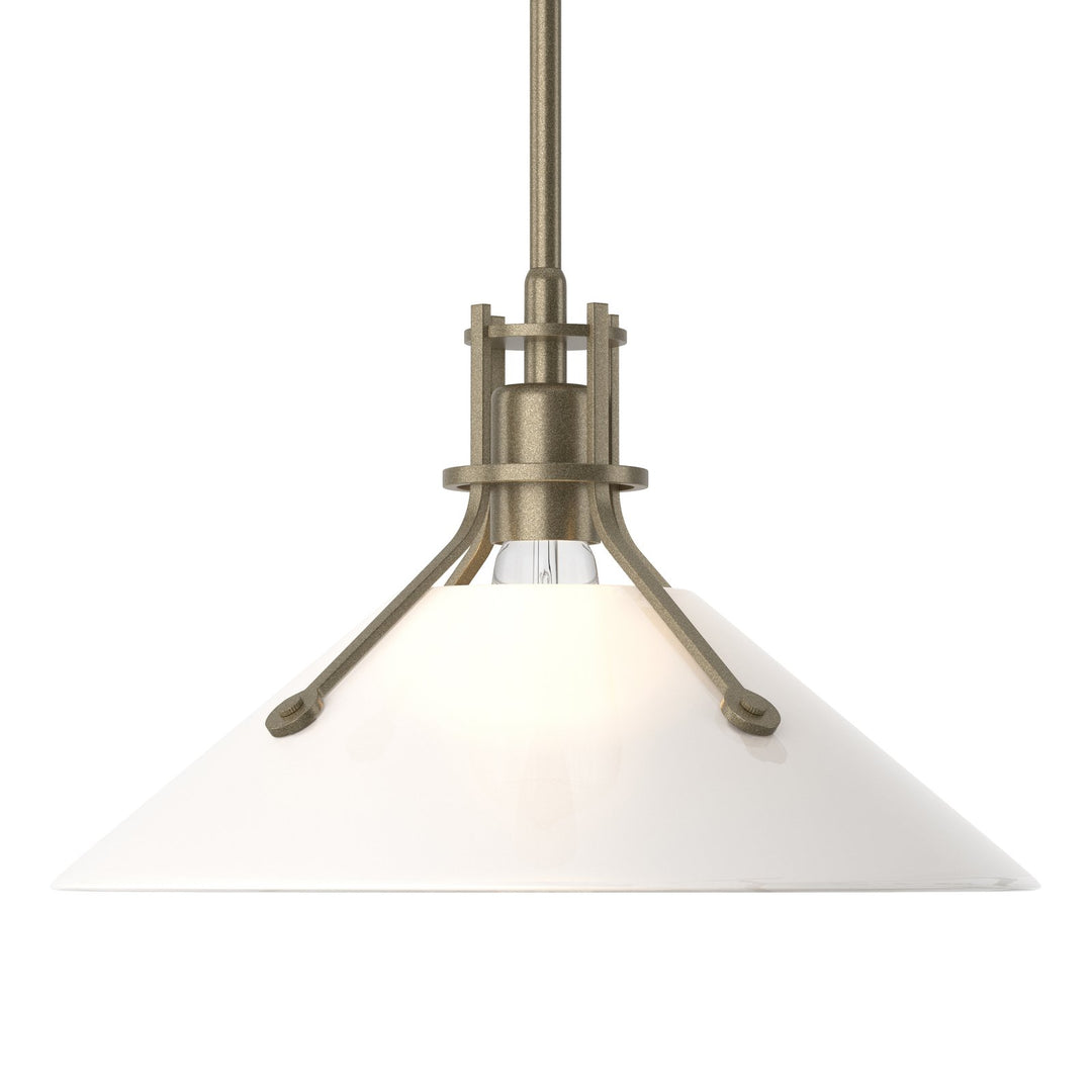 Henry Glass Shade Pendant Pendants Hubbardton Forge Soft Gold 14.4x8.9 Frosted Glass (FD)