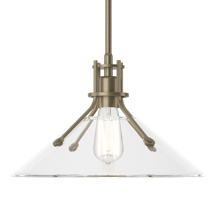 Henry Glass Shade Pendant Pendants Hubbardton Forge Soft Gold 14.4x8.9 Clear Glass (ZM)