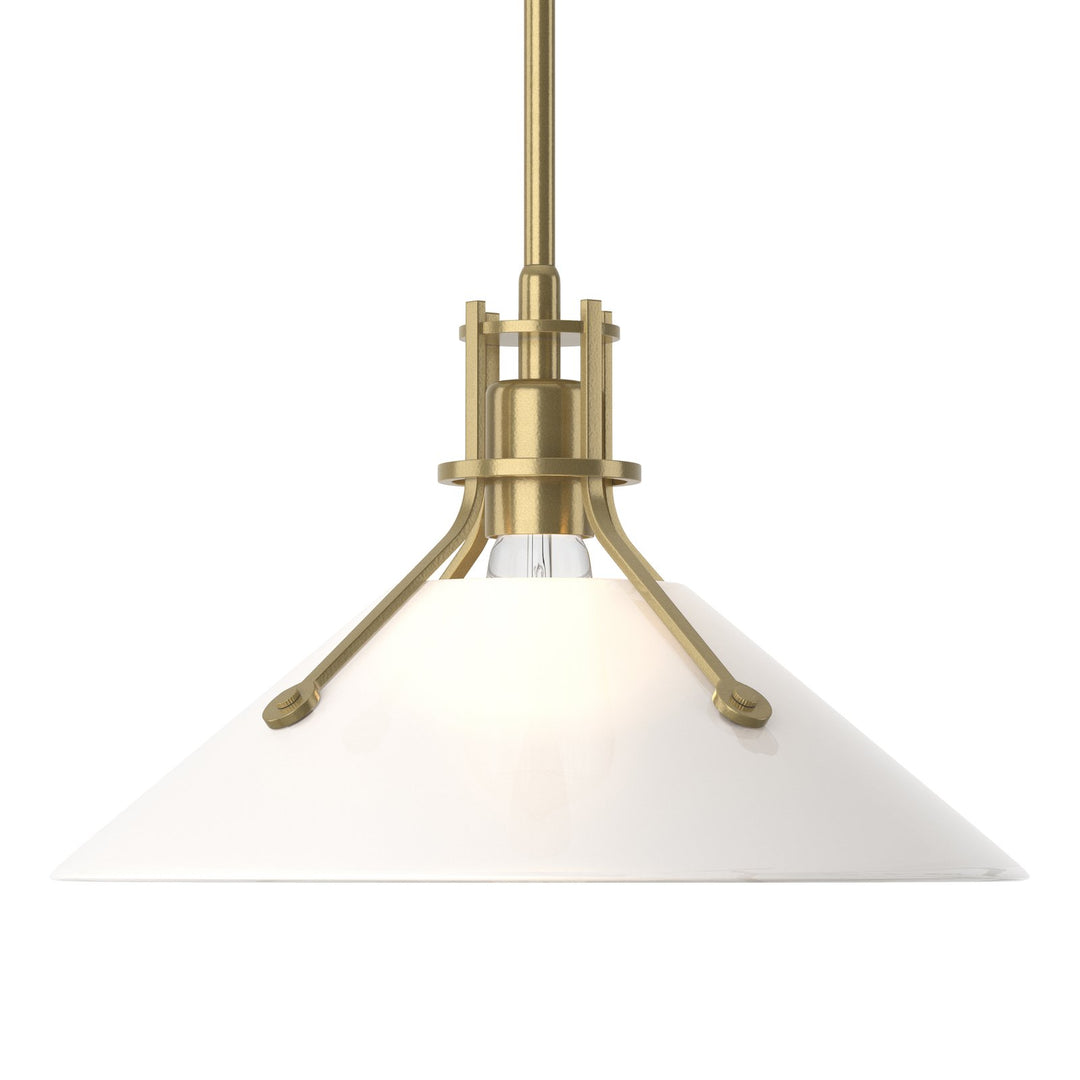 Henry Glass Shade Pendant Pendants Hubbardton Forge Modern Brass 14.4x8.9 Frosted Glass (FD)