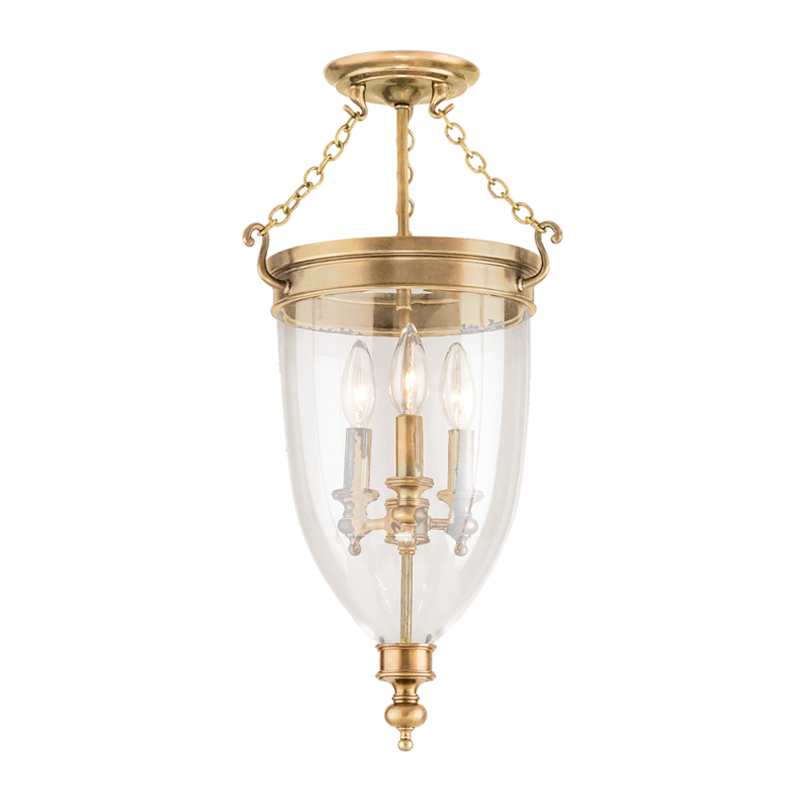 Hudson Valley Lighting Hanover Semi Flush Semi Flush Hudson Valley Lighting Aged Brass  