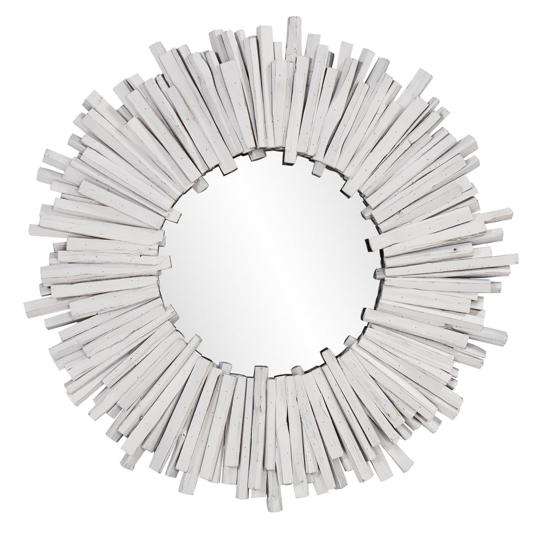 Howard Elliott Collection Durango Round White Mirror Mirrors Howard Elliott Collection   