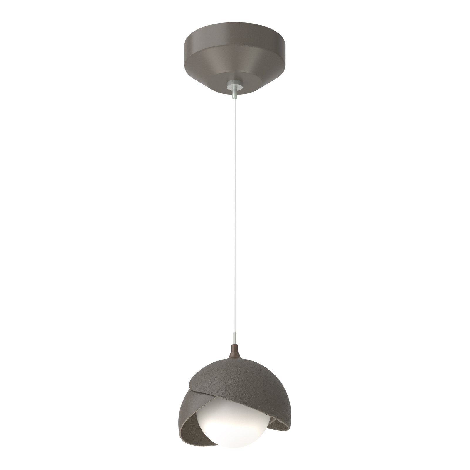 Brooklyn Double Shade Mini Pendant Mini Pendant Hubbardton Forge Dark Smoke & Dark Smoke 6x6.5 Opal Glass (GG)