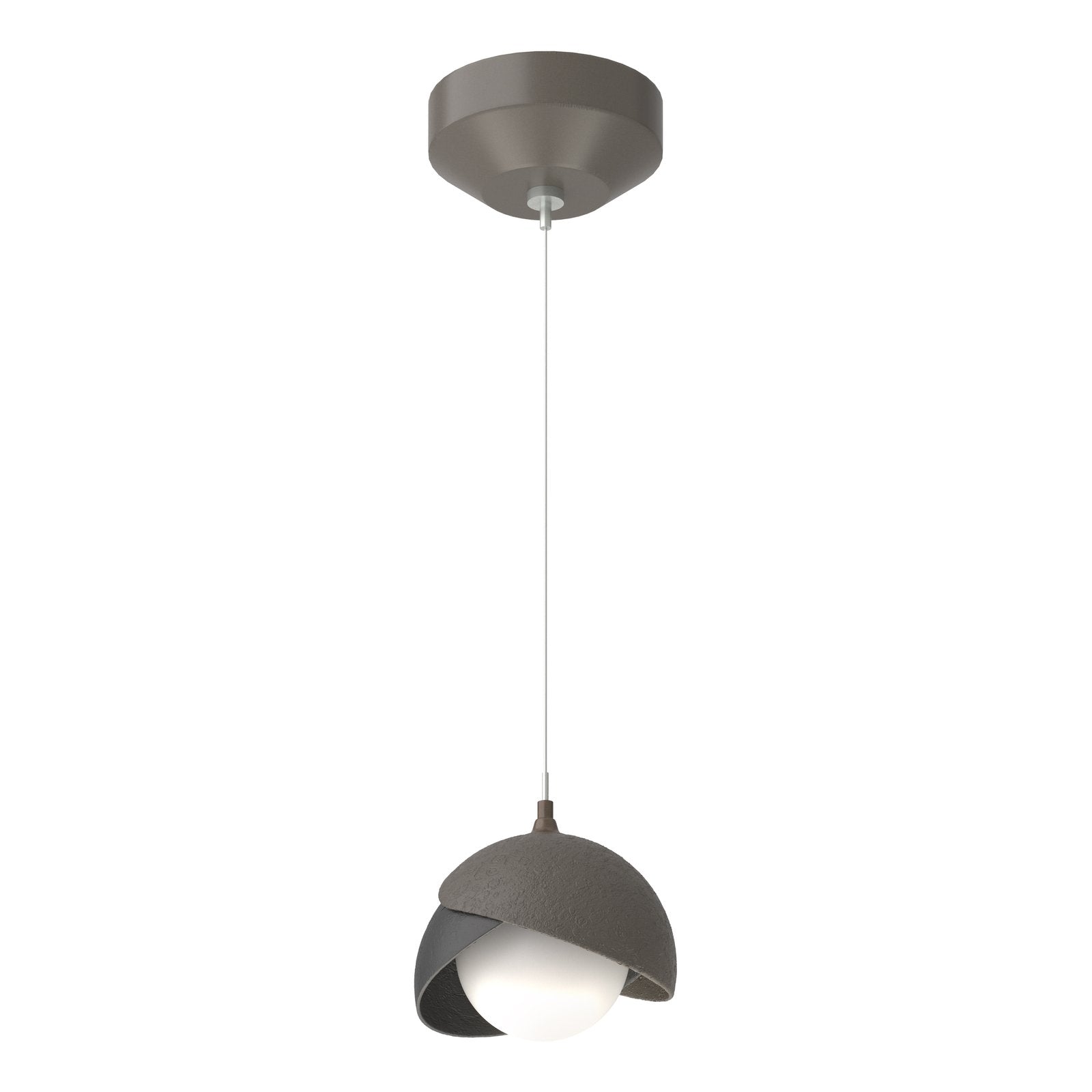 Brooklyn Double Shade Mini Pendant Mini Pendant Hubbardton Forge Dark Smoke & Black 6x6.5 Opal Glass (GG)