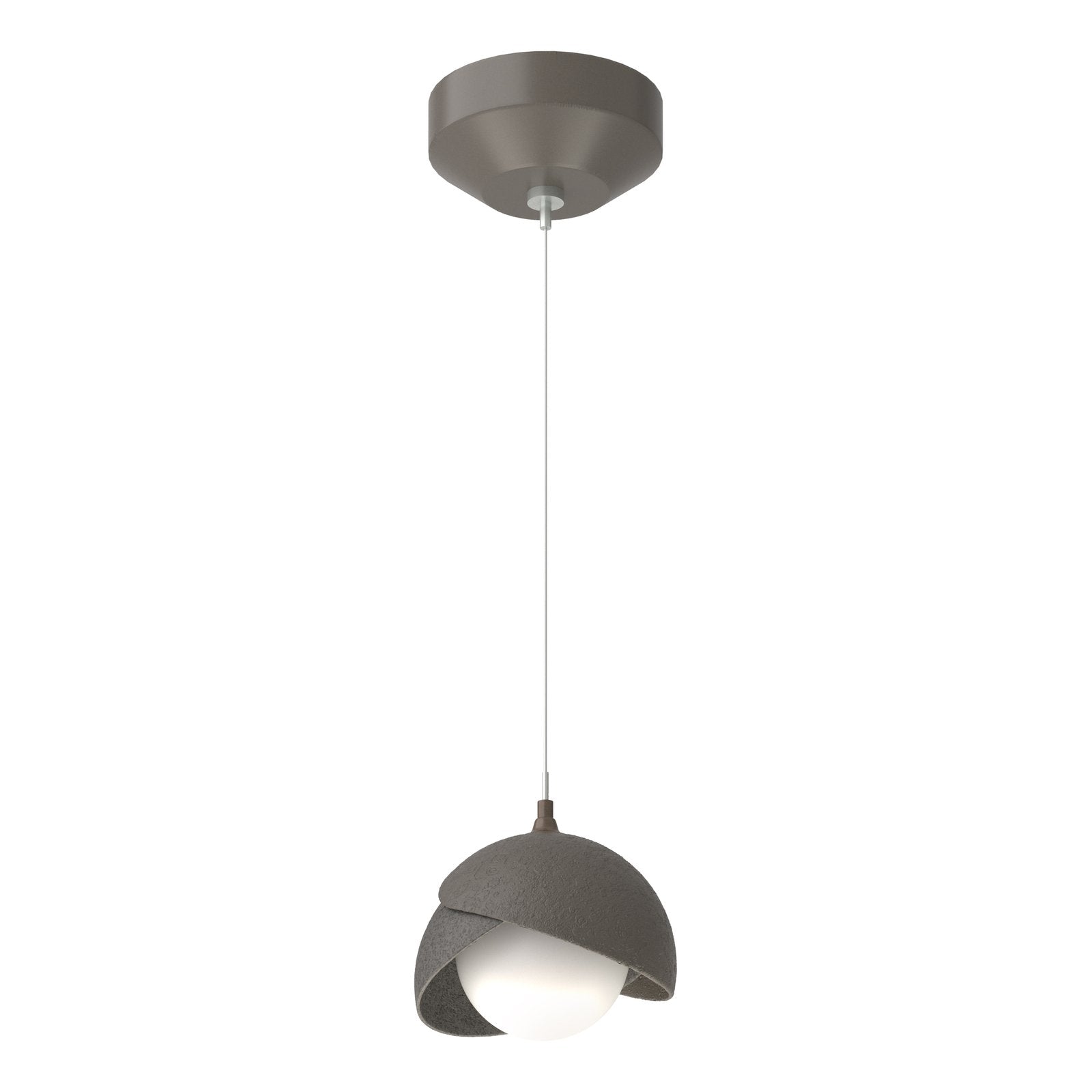 Brooklyn Double Shade Mini Pendant Mini Pendant Hubbardton Forge Dark Smoke & Natural Iron 6x6.5 Opal Glass (GG)