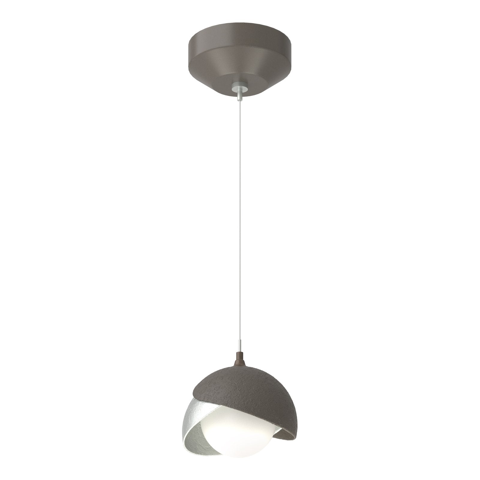 Brooklyn Double Shade Mini Pendant Mini Pendant Hubbardton Forge Dark Smoke & Vintage Platinum 6x6.5 Opal Glass (GG)