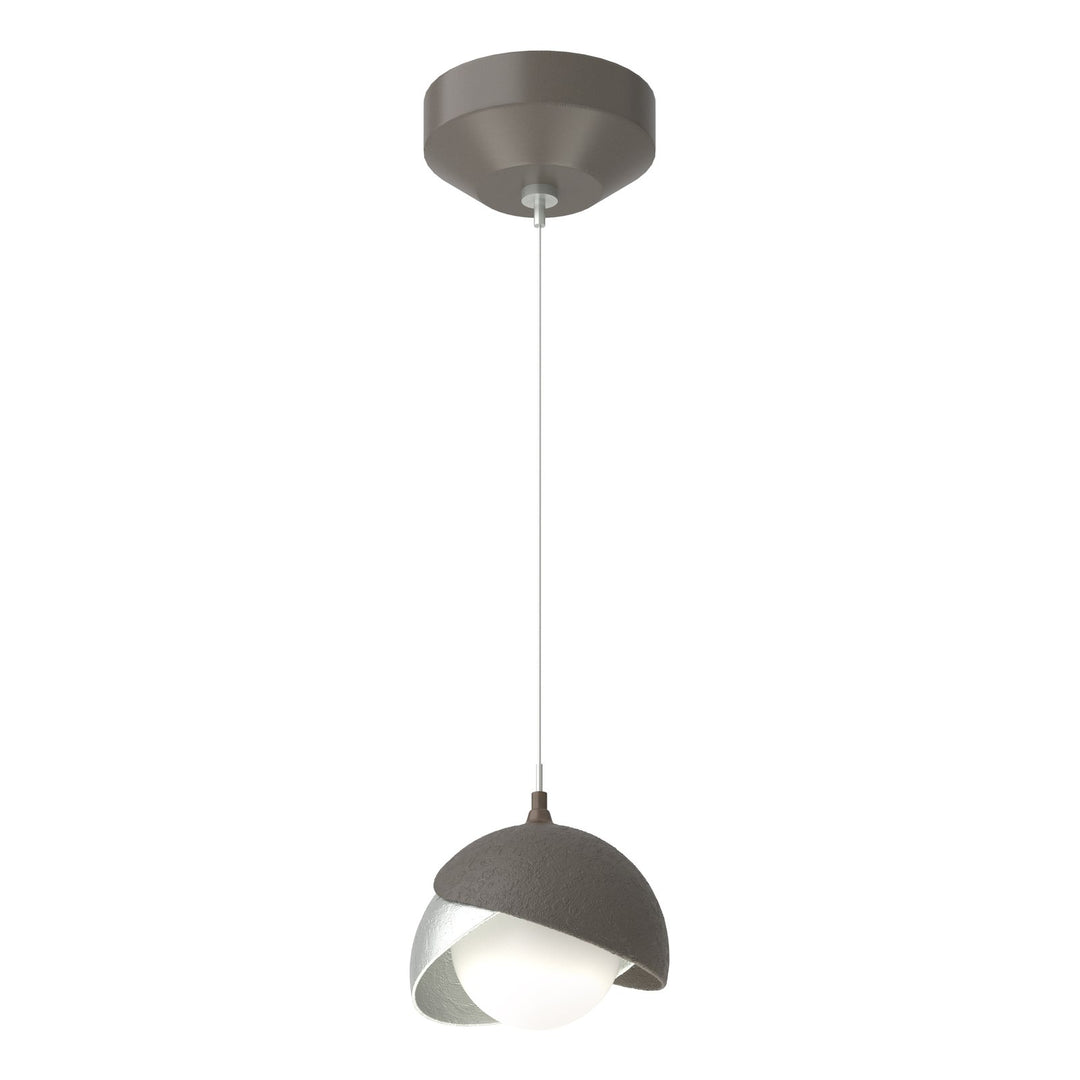 Brooklyn Double Shade Mini Pendant Mini-Pendants Hubbardton Forge Dark Smoke & Vintage Platinum 6x6.5 Opal Glass (GG)